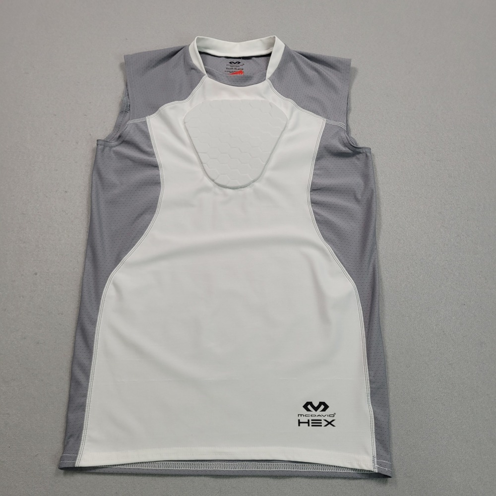 McDavid HEX Hexpad Sternum Padded Shirt Youth XLarge White Grey 7610Y